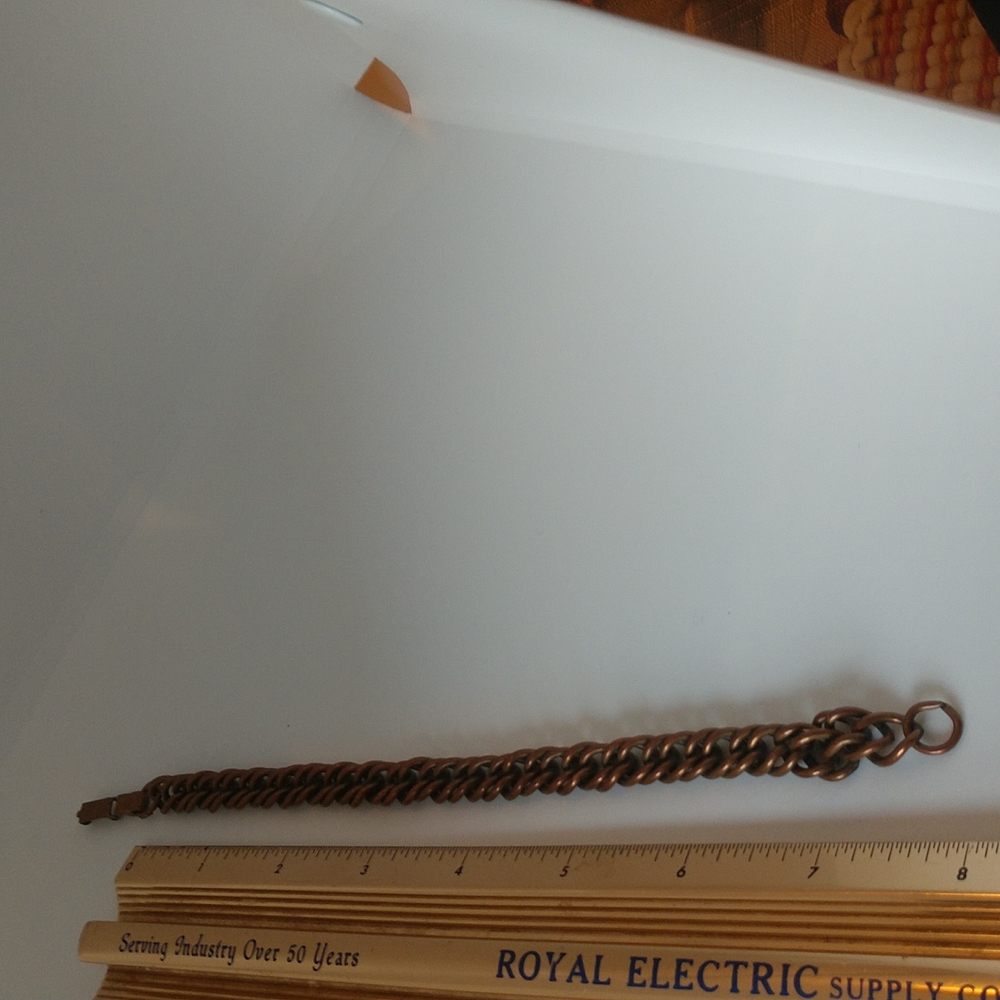Vintage 8" solid copper chain bracelet - Picture 3 of 5
